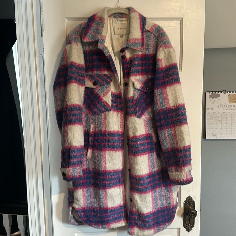 Blank NYC pink and blue shacket